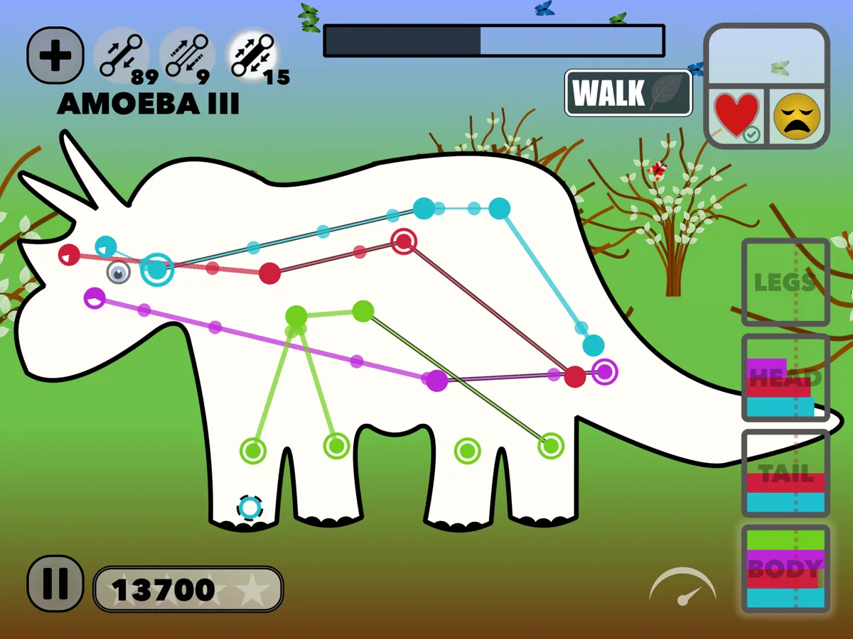 Tiny Evolution app example screen